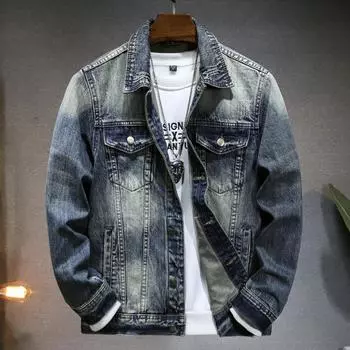 Джинсовая куртка бренда Spring Tide American, классическая, простая и универсальная, высококачественная, стираная, эластичная, хлопковая джинсовая ткань M