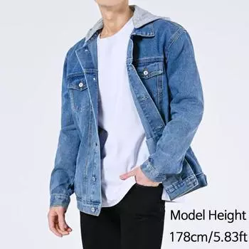джинсовая куртка для мужчин с капюшоном джинсовая куртка корейская мода
