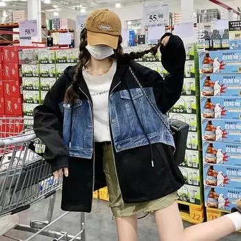 Джинсовая куртка для женщин весна и осень новый стиль соляной стиль легкий и зрелый супер приятная ретро-толстовка в стиле колледжа S