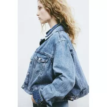 Джинсовая куртка HM джинсовая синяя