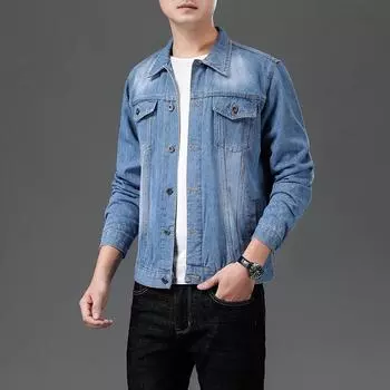 Джинсовая куртка, мужская модная тенденция, универсальная повседневная функциональная куртка, корейская версия, японский рабочий топ, большой мужской M