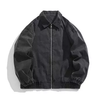 Джинсовая куртка мужская ретро-тренд осень новая однотонная универсальная куртка с лацканами осенне-зимний тренд S