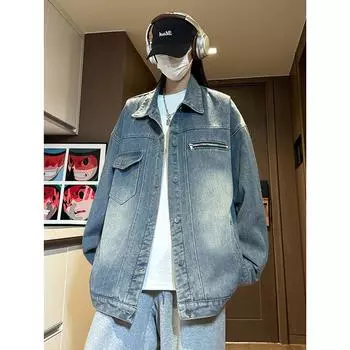 Джинсовая куртка мужская верхняя одежда на весну мужская повседневная мужская рабочая одежда весенние и осенние куртки пара топов M