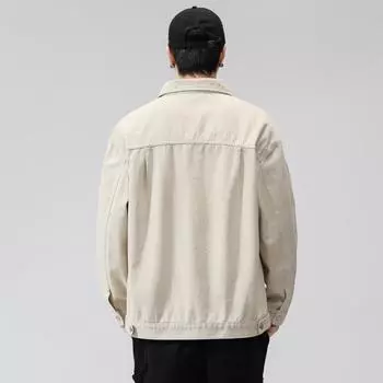 Джинсовая куртка мужская весенняя новая свободная повседневная куртка модная универсальная верхняя часть S