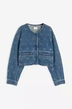 Джинсовая куртка с люверсами