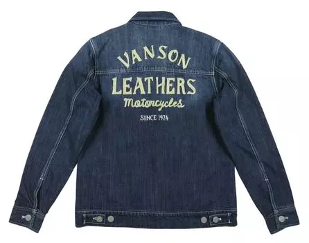 Джинсовая куртка с нашивкой в виде цепочки L INDIGO [Banson] NVSL-2305 индиго