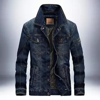 Джинсовая мужская куртка Куртка Мужская тонкая свободная мужская повседневная куртка большого размера
