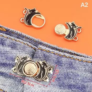 Джинсовая пряжка на талии Застегивается на талию Затягивается пуговица на талии Съемный зажим на талии 3*1.5cm