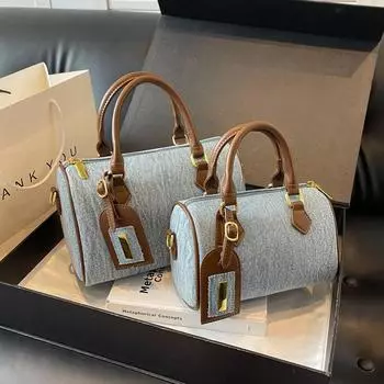 Джинсовая ретро-сумка для женщин 2024 года, новая модная сумка-подушка на одно плечо, повседневная универсальная ручная сумка через плечо для поездок на работу Small синий