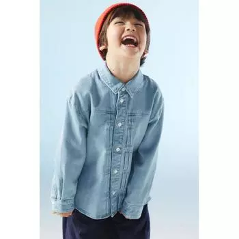 Джинсовая рубашка HM светло-голубого цвета