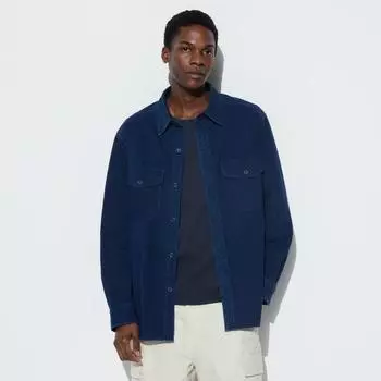 Джинсовая рубашка UNIQLO JAPAN с длинными рукавами