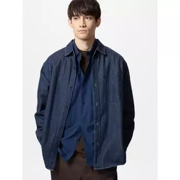 Джинсовая рубашка Uniqlo с длинным рукавом 09 BLACK/UNISEX S