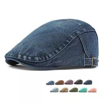 Джинсовая шапка женская берет кепка мужская хлопковая кепка Forward чёрный