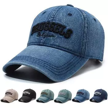 Джинсовая шляпа, мужская кепка с вышивкой, уличная женская солнцезащитная бейсболка, бейсболка с надписью «конский хвост», панамская кепка, шляпы с солнцезащитным козырьком чёрный