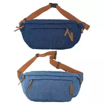 Джинсовая сумка через плечо большой емкости для мужчин и женщин, повседневные нагрудные сумки с регулируемыми бретелями, однотонная модная женская поясная сумка темно-синий