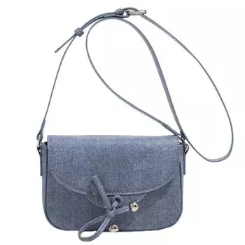 Джинсовая сумка через плечо с бантом для женщин, квадратная сумка, сумка-тоут с регулируемым ремешком, вечерняя сумка с магнитной пряжкой
