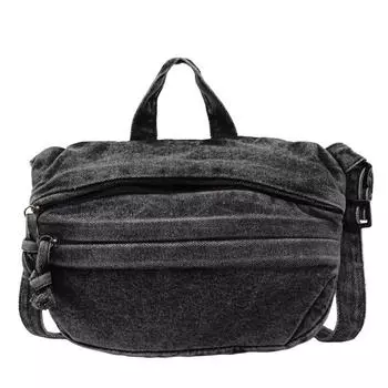 Джинсовая сумка через плечо женская однотонная сумка кроссбоди сумка для мобильного телефона чёрный