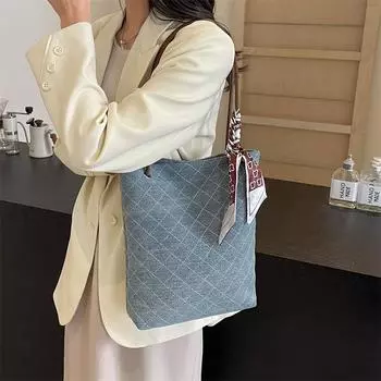 Джинсовая сумка через плечо Женская сумка-тоут темно-синий