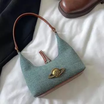 Джинсовая сумка подмышками, Высококачественная сумка через плечо, Женская сумка в стиле ретро, Сумочка S