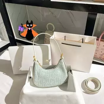 Джинсовая сумка в форме полумесяца под мышками, новинка 2023, сумка через плечо, сумка через плечо