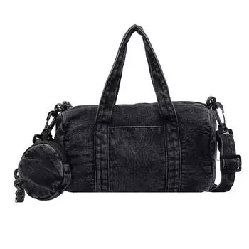 Джинсовая сумка Женская Большая Вместимость Наплечная Сумка Под Мышку Сумка-Подушка для Поездок чёрный