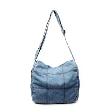 Джинсовая сумка Женская сумка через плечо Легкая Вместительная сумка-тоут светло-синий