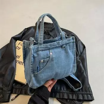 Джинсовая сумка женская сумка через плечо маленькая сумка чёрный