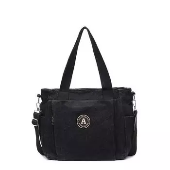 Джинсовая сумка Женская сумка через плечо Сумка-тоут большой вместимости Сумка кроссбоди чёрный