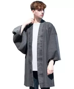 Джинсовая ткань Haori Yukata Yukata Damaged Black L 8(8)