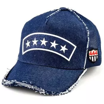 Джинсовая ткань темно-синего цвета с эффектом хрома, белая, 5 звезд [дизайн Yoshinorikotake] джинсовый