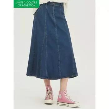 Джинсовая юбка Benetton с полосой сзади bAskA1441 IN/42