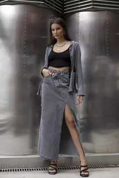Джинсовая юбка Claris Cross дымчатого цвета