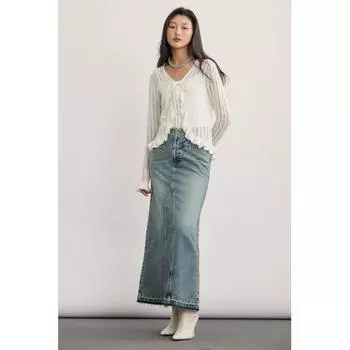 Джинсовая юбка HMA line джинсовая синяя