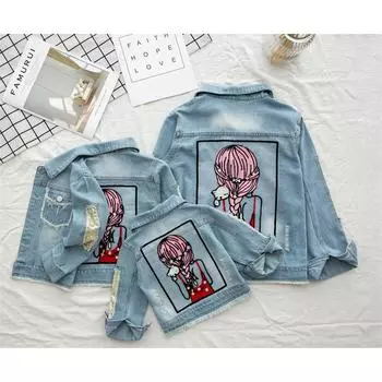 Джинсовое пальто для девочек, одежда для маленьких девочек, весенняя детская джинсовая куртка с вышивкой, детская верхняя одежда с блестками, маленькая красота, дизайн 160cm синий