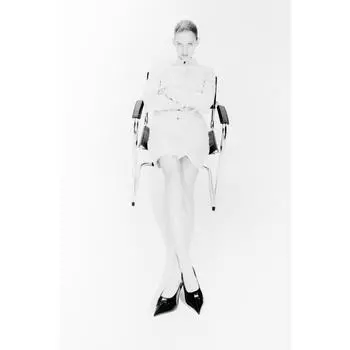 Джинсовое платье из хлопка HM пудрово-розового цвета