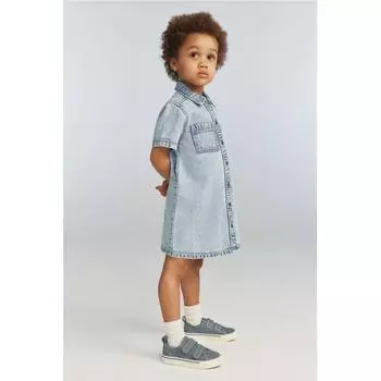 Джинсовое платье-рубашка HMA line светло-синий