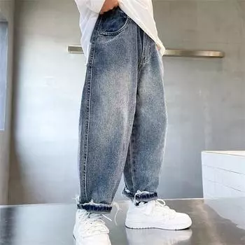 Джинсовые брюки для мальчиков Длинные брюки из хлопка Весна Осень Детские брюки для малышей Верхняя одежда для подростков Высококачественная детская одежда