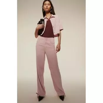 Джинсовые брюки HM с кулиской, светло-розовый деним