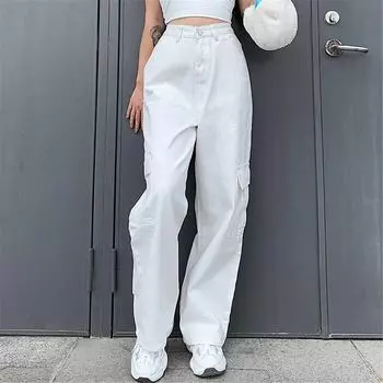 Джинсовые брюки с несколькими карманами для рабочей одежды для женщин S чёрный