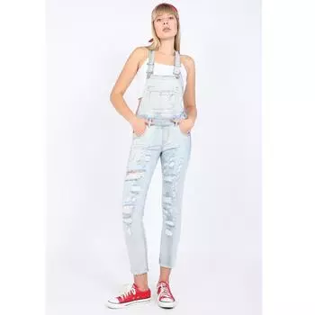 Джинсовые комбинезоны женские бело-синие