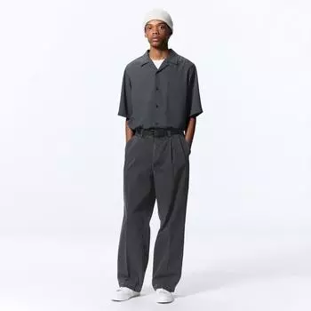 Джинсовые мешковатые брюки GU by Uniqlo с двумя складками+EC, длина 80,0 см