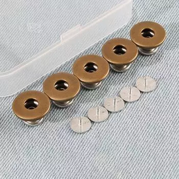 Джинсовые пуговицы, регулируемый пояс, большой и маленький артефакт, полая пряжка в форме буквы I, пуговица на талии, пряжка без гвоздей 1 #[five pieces] * 17mm