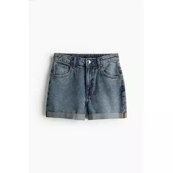 Джинсовые шорты HM с высокой талией Джинсовые синие
