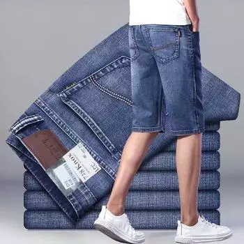 Джинсовые шорты из ледяного шелка, мужские летние тонкие свободные шорты для верхней одежды, брюки «пять в брюках», семь бриджей, прямой прилив 31