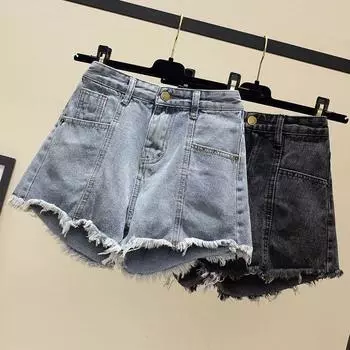 Джинсовые шорты, женские джинсовые шорты Tide на весну и лето, новые корейские свободные шорты с тонкой талией, женские джинсовые шорты для всего человечества, бермуды