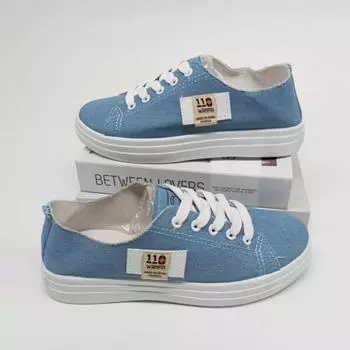 Джинсовые высокие парусиновые туфли для девочек на весну и осень, повседневная студенческая обувь, туфли на плоской подошве 37