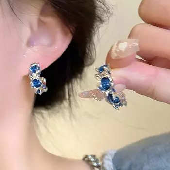 Джинсовые женские серьги с жареным тестом C-образной формы, модные темпераментные серьги для женщин, женские украшения Small C