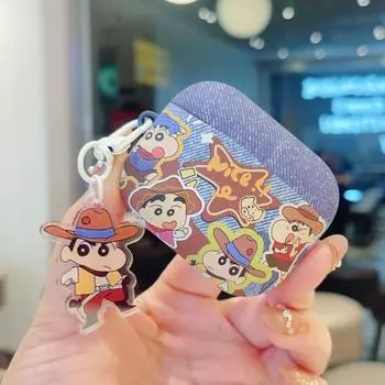 Джинсовый Чехол Crayon Xiaoxin для Redmi Buds6, Динамический Чехол для Защиты Гарнитуры 6 Молодежный Мультяшный 5pro Xiaomi Air4se Матовый Чехол для Беспроводных Наушников Red Rice buds5pro [Denim Xiao Xin + Pendant]]