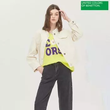 Джинсовый джемпер Benetton Patch Point Bajpa6231 Iv Ivory/OS