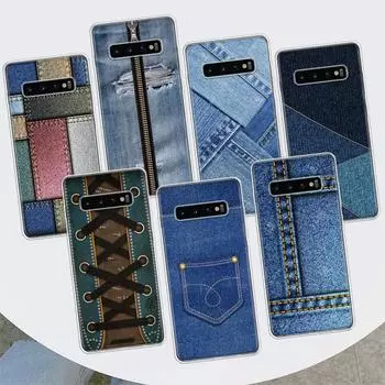 Джинсовый джинсовый чехол с ковбойским принтом для телефона Samsung Galaxy M21 M12 M31S M32 M51 M52 Note 20 Ulte 10 Plus 9 8 J4 J6 + J8 M11 F52 F6 Samsung M11